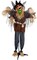 6FT Halloween Standing Scarecrow, Life-Size Animated Ghost Decor with Light-up Eyes, Spooky Sound, Moving Arms & Head, Sound Activated Haunted House Props for Halloween Party Decorations